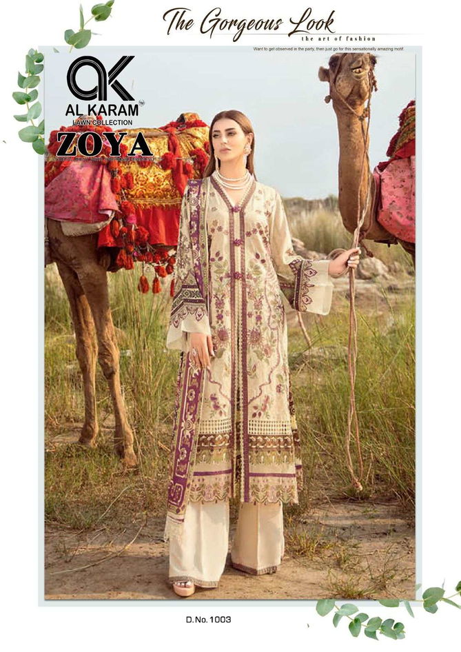 Zoya By Al Karam 1001-1006 Karachi Cotton Dress Material Catalog